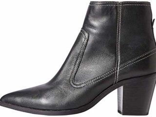 Marca Amazon - find. Stitch Leather High Western Botines, Negro Black, 39 EU
