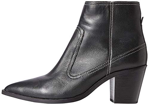 Marca Amazon - find. Stitch Leather High Western Botines, Negro Black, 39 EU