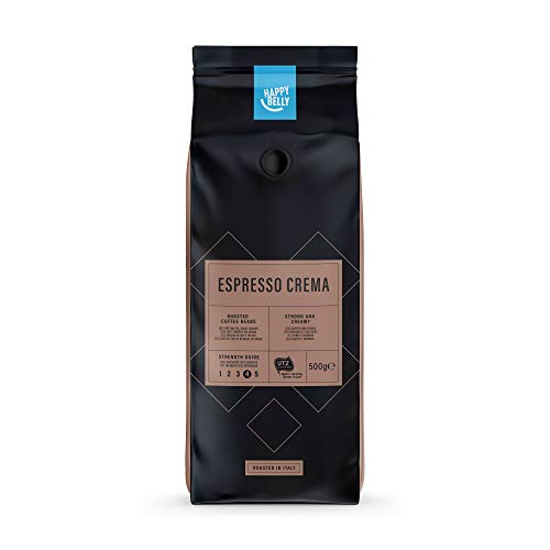 Marca Amazon - Happy Belly Café en grano Espresso Crema - Certificado por Rainforest Alliance, 500 g