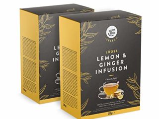 Marca Amazon – Happy Belly Select Té de hierbas con limón y jengibre, a granel, 2 x 200 g