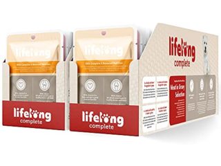Marca Amazon - Lifelong Alimento completo para perros adultos - Selección de carne en salsa, 4,8 kg (48 bolsitas x 100g)