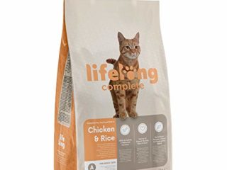 Marca Amazon - Lifelong Complete- Alimento seco completo para gatos adultos rico en pollo y arroz, 1 x 3 kg