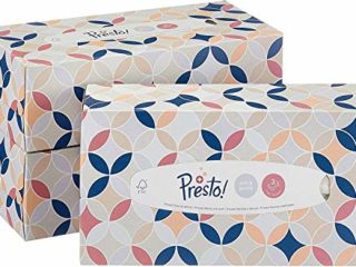 Marca Amazon - Presto! Pañuelos de 3 capas - 12 cajas (12 x 90 pañuelos)