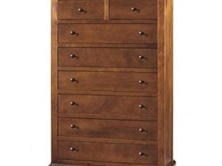 Mar.c.a. Design - Cajonera clásica de madera de álamo color nogal oscuro Shabby Chic, Arte Povera Made in Italy, mueble con 6 + 2 cajones espaciosos – Dimensiones: 87 x 37 x 127 cm.