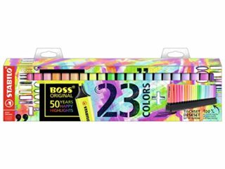 Marcador STABILO BOSS ORIGINAL - Set de mesa edición 50 aniversario con 23 colores (9 fluorescentes y 14 pastel)
