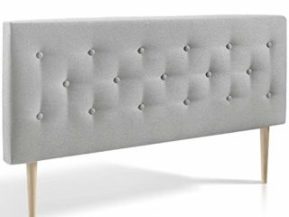 marckonfort Cabecero tapizado Oslo 160X100, capitone en Tela Gris