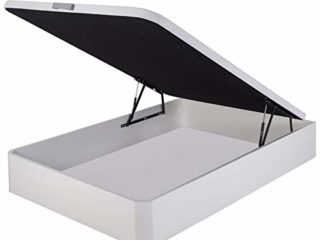 marckonfort Canapé abatible 160X200 de Gran Capacidad con Esquinas Redondeadas en Madera, Base tapizada 3D Transpirable Color Blanco