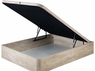 marckonfort Canapé abatible 160X200 de Gran Capacidad con Esquinas Redondeadas en Madera, Base tapizada 3D Transpirable Color Roble