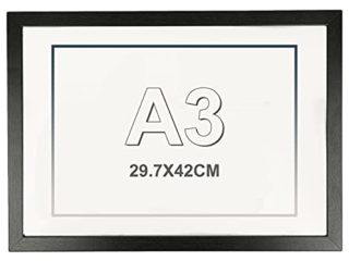 Marco de Fotos 29.7 x 42 cm A3 Negro Hecho de Madera Panel de Metacrilato Marco de Fotos para Decoracion Especial para Títulos Universitarios