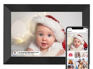 Marcos Fotos Digitales Hyjoy de 8 In con Pantalla Táctil IPS en Alta Definición, 8 GB RAM y Capacidad de Compartir Fotos y Videos Mediante la App AiMOR