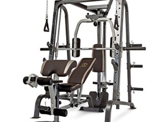 Marcy MD-9010G - Máquina de gimnasia (máquina Smith, banco de pesas extraíble, carga de 272 Kg, rodamiento lineal)