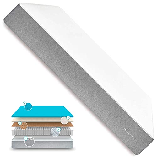 Marmota Colchon 150x190 Hybrid Premium Mayor Firmeza - Muelles Ensacados Viscoelastico 150 x 190 cm (Colchon Híbrido Matrimonial Queen Size Alta Gama) - 10 Años Garantía