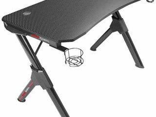 Mars Gaming MGD, Mesa Gaming Ergonómica, Soporte Cascos+Botella, 110x60cm, Negro