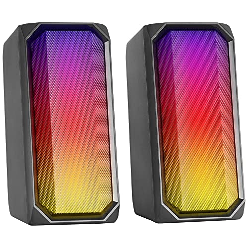 Mars Gaming MSRGB, Altavoz Bluetooth Potente 15W, RGB Full Mesh, 2 Drivers Activos, Negro