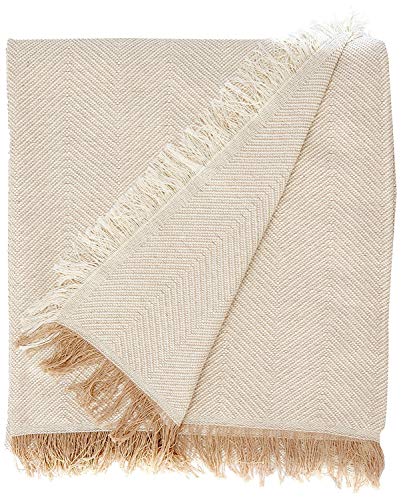 Martina Home Espiga Foulard Multiusos, 80% Algodón, 20% Poliéster, Crudo/Beige, 130 x 180 cm