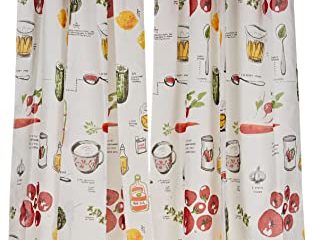 Martina Home Pack 2 Cortinas con visillo para Cocina modelo Vino ,medida 100 x 140 cm