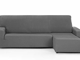 Martina Home Tunez Funda Sofá para Chaise Longue, Tela, Gris, Tres Plazas