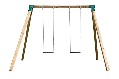 | MASGAMES | Columpio Karai Deluxe | asientos de caucho y cadenas | madera cuadrada | Aguanta el peso de los adultos | Anclajes incluidos |