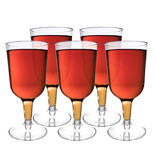 MATANA 48 Elegantes Copas de Vino de Plástico Transparente para Fiestas - 180ml