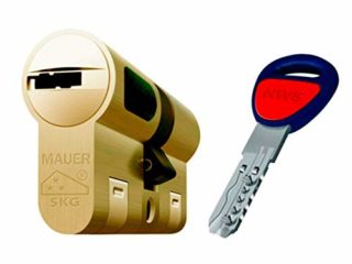 MAUER NW5 Bombin de Seguridad 31x41 DOBLE EMBRAGUE Color Laton Cilindro Bombillo Reforzado Antirotura Antibumping Antitaladro Leva Antiextracción Cerradura para Puerta 5 LLaves Tarjeta de Seguridad