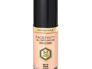 Max Factor Facefinity 3 en 1 All Day Flawless Air bursh& Vegan, Base de Maquillaje, Tono N55