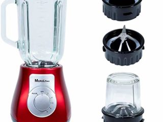 MAXELLPOWER BATIDORA DE Vaso con PICADORA ELECTRICA 800W Jarra 1,5L Cristal Colores Garantia MP-BV105XL (Rojo)