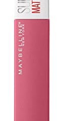 Maybelline New York, SuperStay Matte Ink, Pintalabios Mate de Larga Duración, Tono 125 - Inspirer, Malva Oscuro