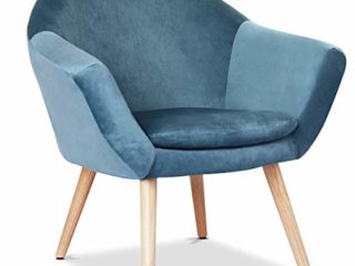 Mc Haus NAVIAN - Sillón para Salón, Butaca Comedor o Dormitorio, Escandinavo, Azul Perla