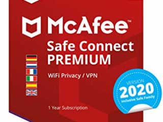 McAfee SafeConnect Premium 2020 - VPN, Edición Europea, 5 Dispositivos, PC/Mac/Android/Smartphones, Código de activación por correo
