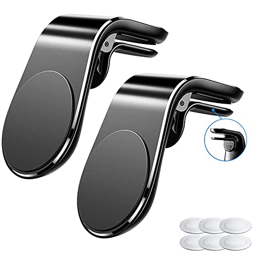 McNory Soporte Magnético Movil Coche,(2 PC) Mini Móvil Coche Iman Rejillas 360°Universal Soporte Teléfono,para iPhone XS MAX/XR/X /8 Plus/7,Galaxy Note9/8/S8,Smartphone,Dispositivo GPS ect