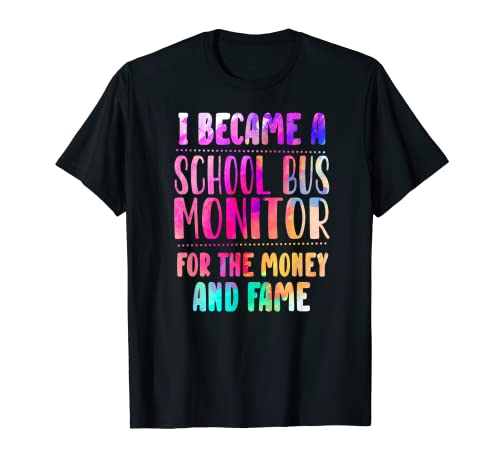 Me convertí en un monitor de autobús escolar dinero y fama acuarela Camiseta