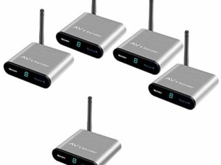Measy Av550 500m 5,8G Wireless AV Swtich RCA Audio Video Sender Sender Sender IR Erweitert für STB DVD Satellit IPTV Android Kabelfernsehen 1TX bis 4RX (AV550-4)