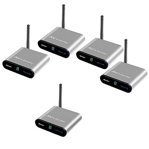 Measy Av550 500m 5,8G Wireless AV Swtich RCA Audio Video Sender Sender Sender IR Erweitert für STB DVD Satellit IPTV Android Kabelfernsehen 1TX bis 4RX (AV550-4)