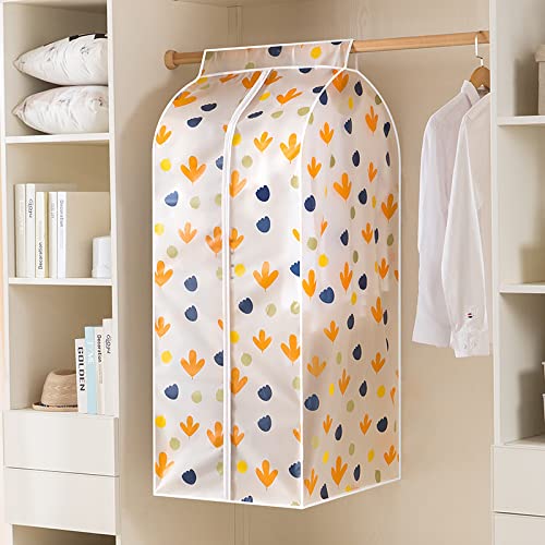 Medesey Funda para Ropa Grande (60 x 50 x 90 cm) para guardar ropa chaqueta abrigo traje protección contra el polvo daños y daños diseño de color naranja transparente