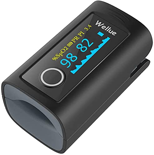 Medidor Saturacion Oxigeno de Dedo para Adultos, Saturometro de oxigeno con Alarma de Niveles Bajos de Sp02 y de Frecuencia Cardíaca, Pantalla OLED