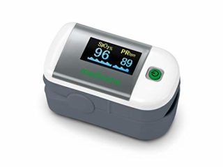 Medisana PM 100 Oxímetro de pulso, medición de la saturación de oxígeno en sangre, oxímetro de pulso de dedo con pantalla OLED y operación con una sola pulsación