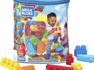 Mega Bloks Bolsa clásica con 80 bloques de construcción, juguete para bebé + 1 año Mattel DCH63)