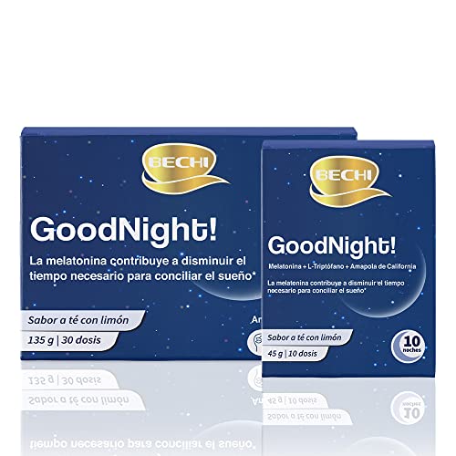 Melatonina + Triptófano + Plantas - BECHI GOODNIGHT! - Sobres 4,5g - Sabor Té con Limón (1 dosis)