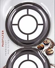 Melitta 6650667 Filtros de Café Reutilizables para Cafeteras de Cápsulas Philips Senseo, Pack de 2, Negro