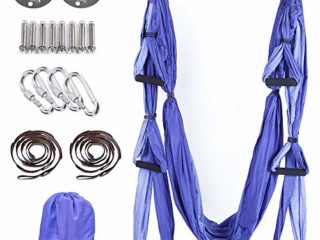 MelkTemn Columpio de Yoga Aéreo Hamaca de Yoga/Yoga Aéreo/Yoga Trapecio,Tafetán de Nailon Antigravedad Swing Sling Inversión para Colgarse y Aliviar el Dolor de Espalda, para Gimnasio, hogar (Purple)