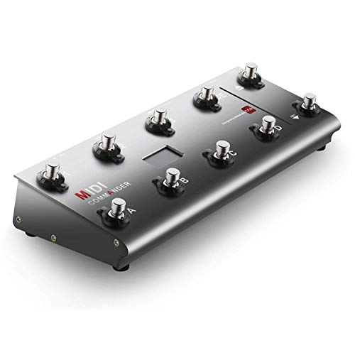 MeloAudio MIDI Commander Guitar Floor Multi-Effects Controlador de pie USB MIDI portátil con interruptores de 10 pies, 2 conectores de pedal de expresión y 8 ajustes preestablecidos de host