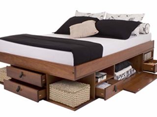 Memomad Cama Funcional Bali 180x200 cm - Estructura con Mucho Espacio de almacenaje y cajones, Ideal para dormitorios pequeños - Cama de Madera Maciza de Pino - Precio Incl. somier de Madera