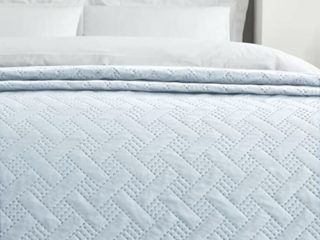 MERCURY TEXTIL- Colcha Bouti Rombos para Verano y Entretiempo 100% Poliéster. Colchas Cubre Cama Fina, Ligera y Suave. Disponible en Todas Las Medidas (Azul Grisáceo, Cama 180/200 - 250x260cm)