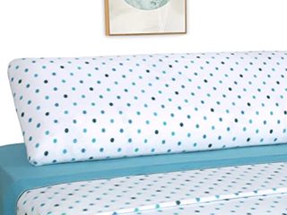 MERCURY TEXTIL- Juego Sábanas 3 Piezas Invierno, Sabanas Polar Franela Térmica. Incluye Bajera Ajustable, Encimera y Funda Almohada. (Lunares Turquesa, Cama 150CM)