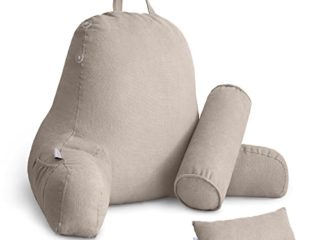 MERIDIA Respaldo para Cama | Almohada de Lectura | Cojines para Leer Forma Triangular con Reposa Brazos y Relleno en Sofa Estilo Grande para Abrazar