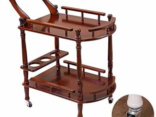 Mesa Carrito Camarera Carro De Servicio 2 Niveles Madera Maciza Móvil Cocina Mudo Rueda De Goma De Metal Organizador Estantería De Vino, Carga 60 Kg (Size : 60x40x80cm)