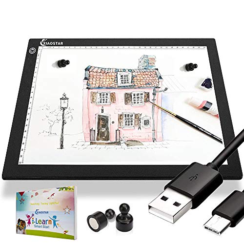 Mesa de Luz Dibujo A4 LED,Tableta de Luz,Mesa de Luz Para Calcar Portátil,con Cable de Carga USB Tipo C,Brillo Ajustable para Pintura de Diamantes,Artistas,Bocetos,Pintura(caja de regalo)