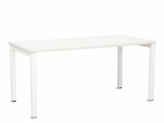 Mesa Escritorio Oficina Blanca de Madera Grande Resistente para Teletrabajo,Estudiar,Despachos,Ordenador de Sobremesa,Gaming,Youtubers,Salas de Estudio y Aulas de Formación 4 personas(Blanco,180)
