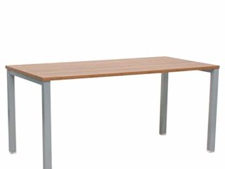 Mesa Escritorio Oficina Gris de Madera Grande Resistente para Estudiar, Despachos, Ordenador de Sobremesa, Gaming, Youtubers, Salas de Estudio y Aulas de Formacion para 4 personas (Nogal, 180)