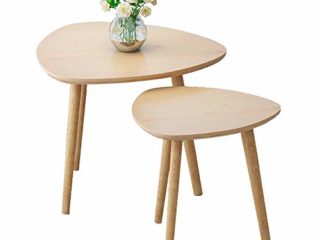 Mesa Mesa Auxiliar, Mesa Nido De Bambú , Sala De Estar, Mesa De Centro, Sofá Simple, Mini Mesa Triangular, Mesita De Noche para Dormitorio, 3 Colores, 21 × 17 Pulgadas / 15 × 15 Pulgadas, para Sala D